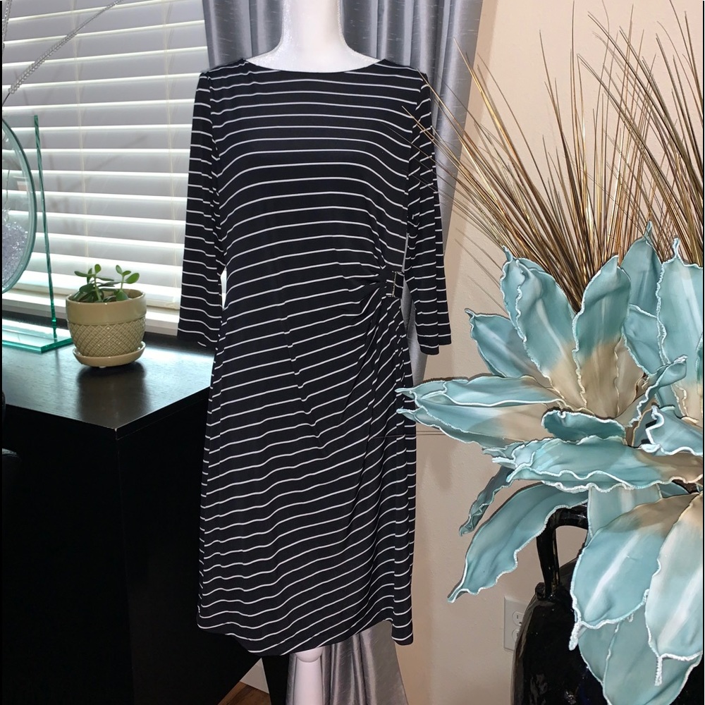 Chico’s stretchy black midi dress